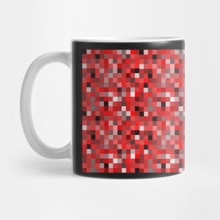 monochrome red pixel art design Mug